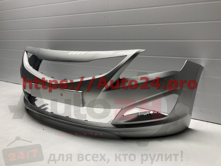 БАМПЕР ПЕРЕДНИЙ RHM Sleek Silver Серебристый металлик HYUNDAI SOLARIS 2014-2017